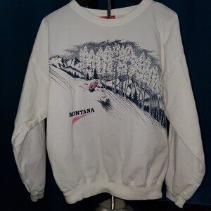 80’s Montana Big SKY Skiing Angel sleeve shirt – Small